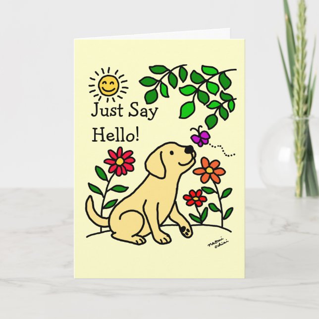 Tarjeta Labrador amarillo y verde (Anverso)