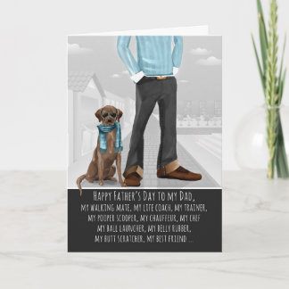 Tarjeta Labrador de chocolate del Día del Padre Perro