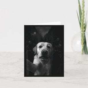 Tarjeta Labrador Divertido Selfie Zombie Perro de Hallowee