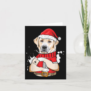 Tarjeta Labrador Dog Santa I Love Mom Tattoo Ugly Christma