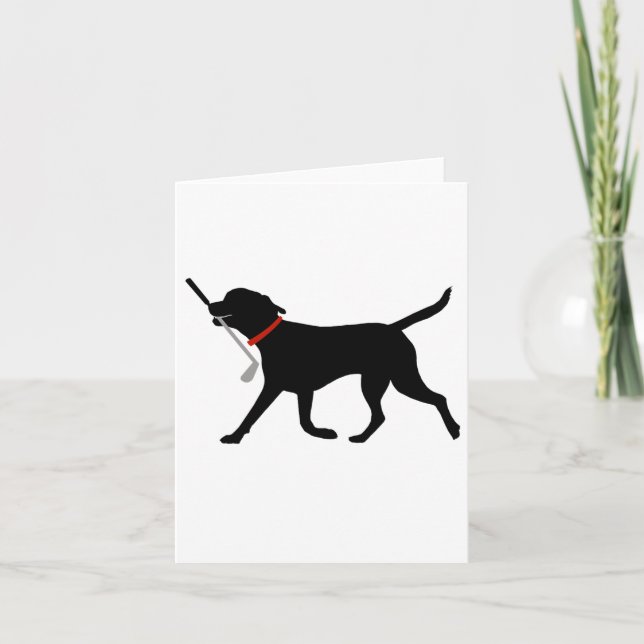 Tarjeta Labrador Fetch Club de Golf Cuate Golfing Black La (Anverso)