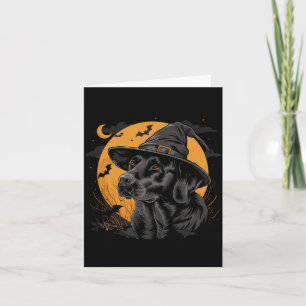 Tarjeta Labrador Halloween Divertido Perro Negro Lindo Lab