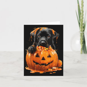 Tarjeta Labrador Lindo Femenino que Gotea Calabaza Candy C