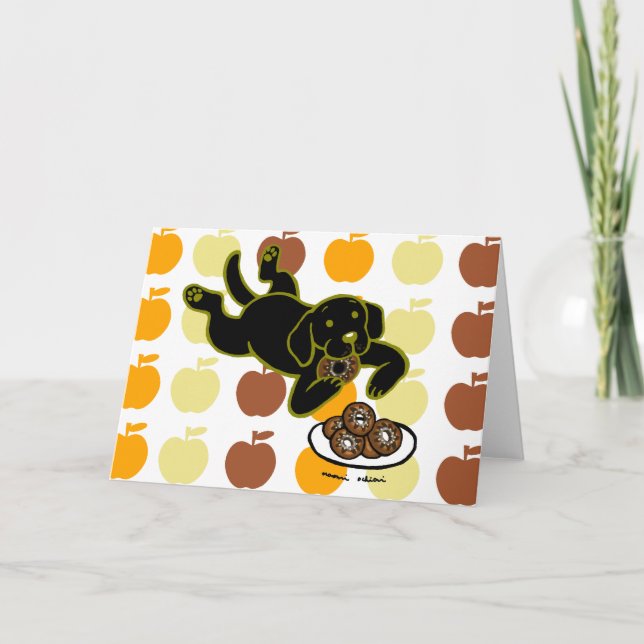 Tarjeta ¡Labrador negro y abuelos! (Anverso)