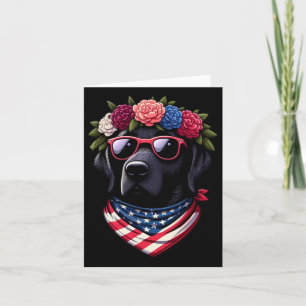 Tarjeta Labrador Patriótico Americano Negro 4 De Julio Usa
