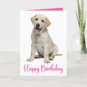 Tarjeta Labrador Recuperador Cumpleaños Amarillo Laborator