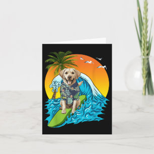 Tarjeta Labrador Recuperador Perro Surfista De Surf Hawaii