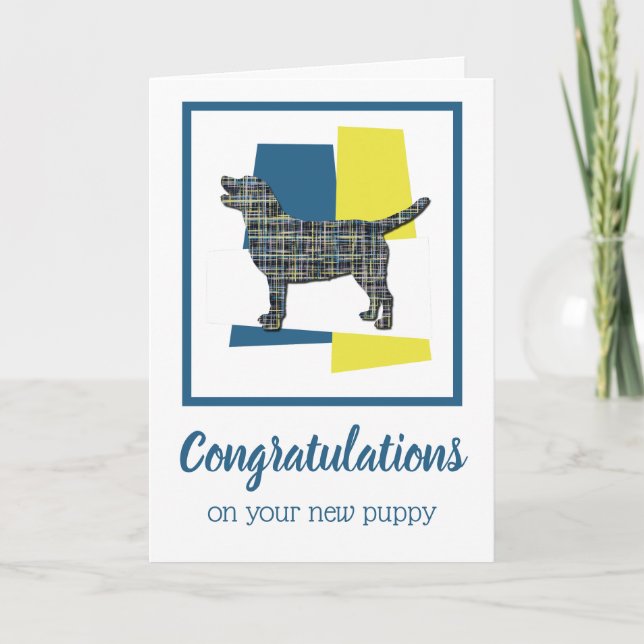 Tarjeta Labrador Recuperador Puppy Felicitaciones Saludo (Anverso)