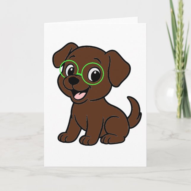 Tarjeta Labrador Retriever Chocolate Lab Cartoon (Anverso)