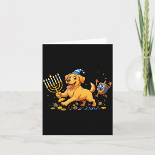 Tarjeta Labrador Retriever Dreidel Menorá Hanukká Niños M