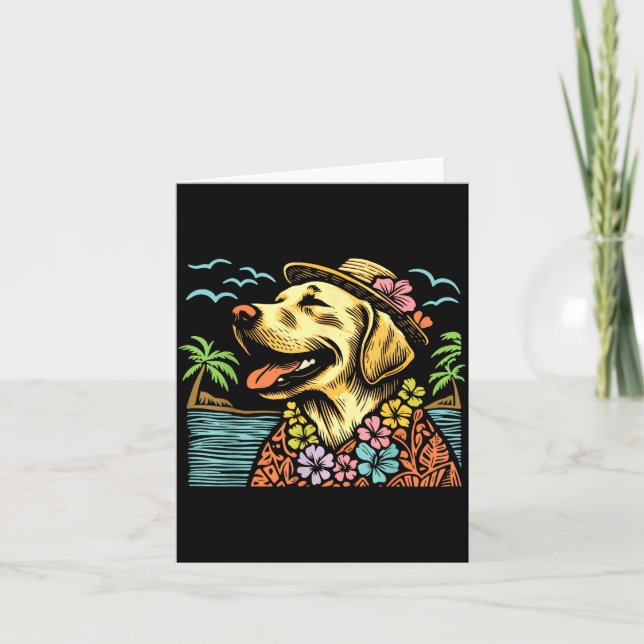Tarjeta Labrador Retriever Floral Trocal Summer Vibes Hawa (Anverso)