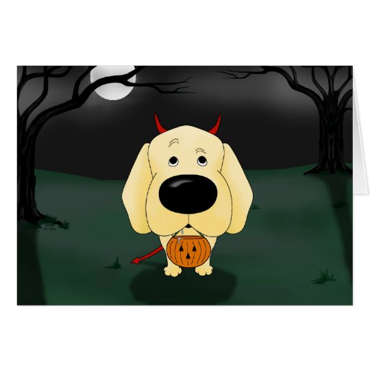 Tarjeta Labrador retriever Halloween
