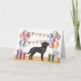 Tarjeta Labrador Retriever negro Cumpleaños colorido