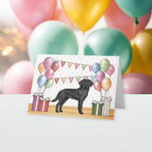 Labrador Retriever negro Cumpleaños colorido