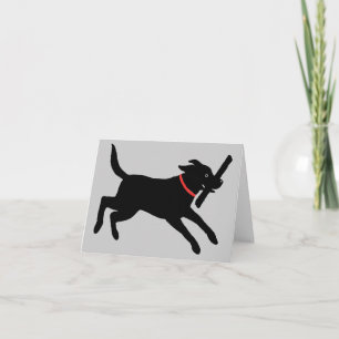 Tarjeta Labrador Retriever negro juguetón Perro negro li