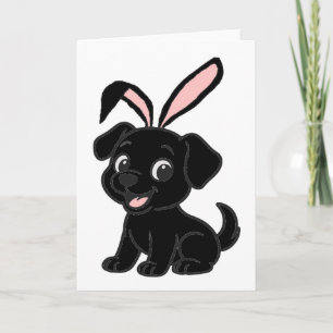 Tarjeta Labrador Retriever Negro Pascua Sentado Dibujos An