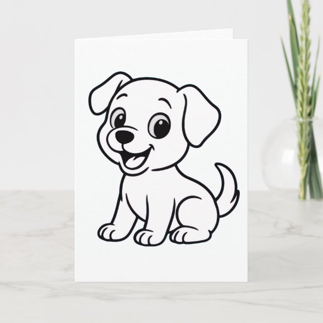 Tarjeta Labrador Retriever para colorear  (Anverso)