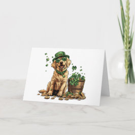 Tarjeta Labrador Retriever perro del día de San Patricio