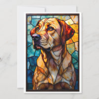 Labrador Retriever Perro Estilo Vidrio Emplomado P