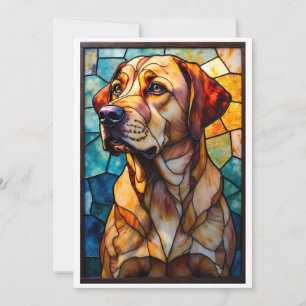 Tarjeta Labrador Retriever Perro Estilo Vidrio Emplomado P
