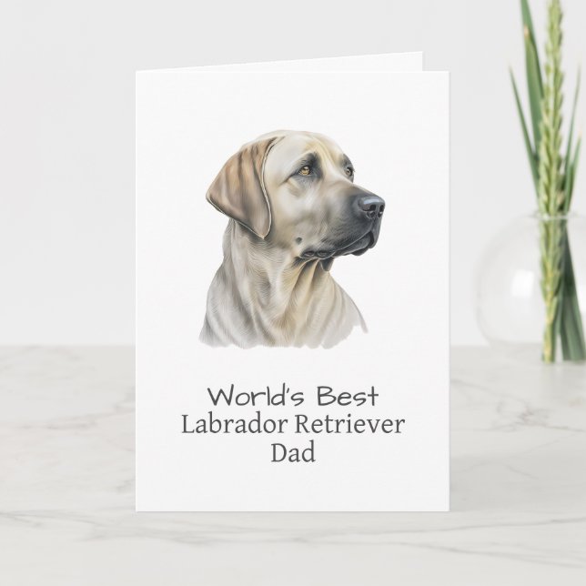 Tarjeta Labrador Retriever Perro Papá Día del Padre (Anverso)