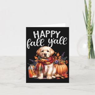 Tarjeta Labrador Retriever Perro Pumpkin Spice Feliz Otoño