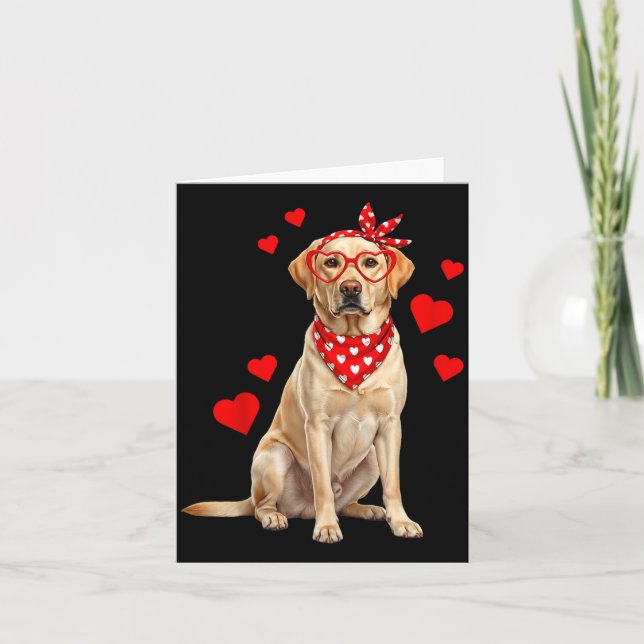 Tarjeta Labrador Retriever Valentines Day Dog Lover Heart  (Anverso)