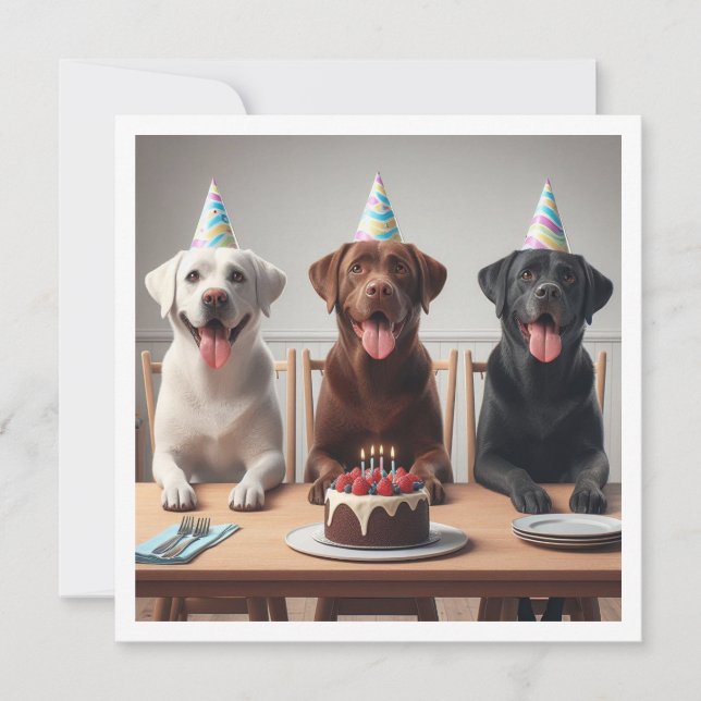 Tarjeta Labrador, tarjeta de cumpleaños de Labrado (Anverso)