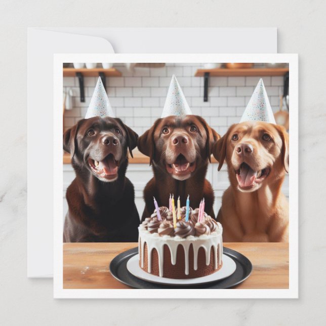 Tarjeta Labrador, tarjeta de cumpleaños de Labrado (Anverso)