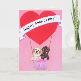 Tarjeta Labradores de aniversario de bodas