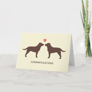 Tarjeta Labradores Retriever de Chocolate Felicitaciones p
