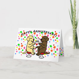 Tarjeta Labradors boda Aniversario