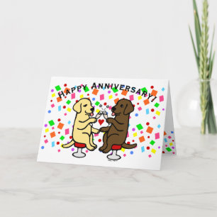 Tarjeta Labradors boda Aniversario