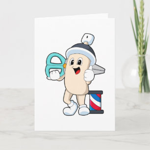 Tarjeta Laca para el pelo como peluquero con tijeras