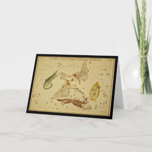 Tarjeta Lacerta, Cygnus, Lyra, Vulpecula y Anser