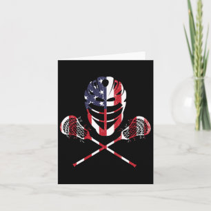 Tarjeta Lacrosse Bandera Americana Lax Helmet Sticks 4 De 