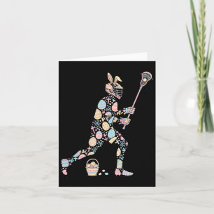 Tarjeta Lacrosse Bunny Easter Egg Easter Day Jugadoras de