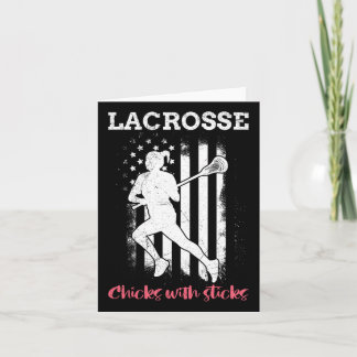 Tarjeta Lacrosse Chicks con garrapatas Lacrosse