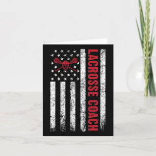 Tarjeta Lacrosse Coach Bandera Americana Lax Lover Lacross
