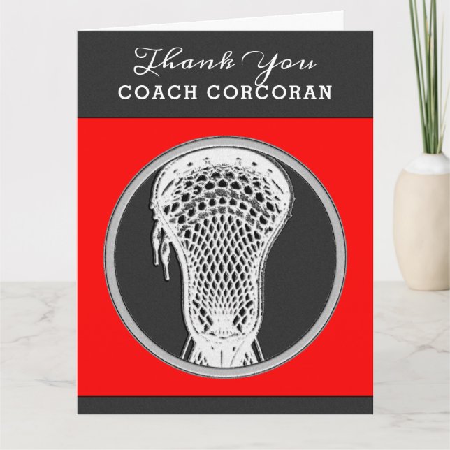 Tarjeta Lacrosse Coach Gracias (Anverso)