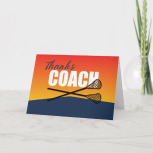 Tarjeta Lacrosse Coach gracias por el azul y el Naranja