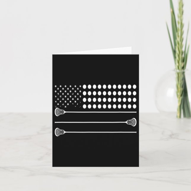 Tarjeta Lacrosse Flag Usa - Funny Lax Player (Anverso)