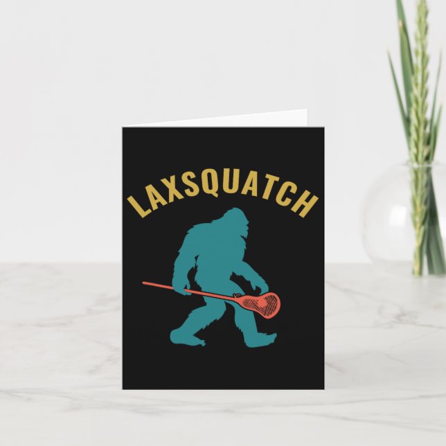Tarjeta Lacrosse Laxsquatch Funny Lax Goalie (Anverso)