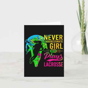 Tarjeta Lacrosse Nunca Subestima A Un Chica Que Juega Lacr