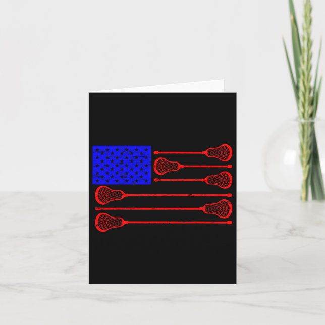 Tarjeta Lacrosse Player Independence Day Lax Patriotic Goa (Anverso)
