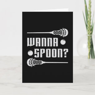 Tarjeta Lacrosse Player Lax Wanna Spoon Stick Gracioso Reg