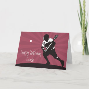 Tarjeta Lacrosse Player para el cumpleaños del entrenador 