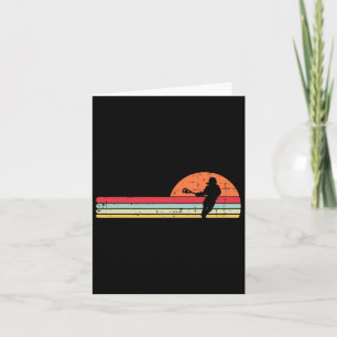 Tarjeta Lacrosse Player Silhouette Sunset Retro Lax Hombre
