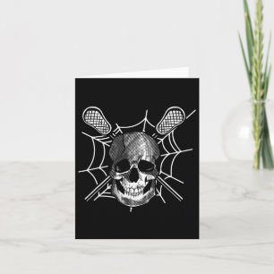 Tarjeta Lacrosse Skull Lazy Halloween Costume Skeleton Cro