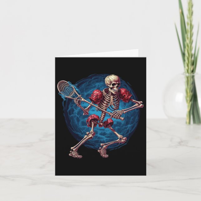 Tarjeta Lacrosse Sports Lover Halloween Lacrosse Player Sk (Anverso)